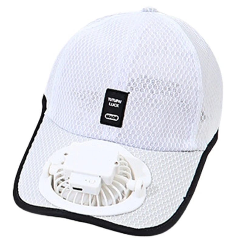 Breathable Baseball Hat for Unisex Sunshade with Fan Adjustable Beach Hat with Fan Unisex Adult Sports Hat Outdoor