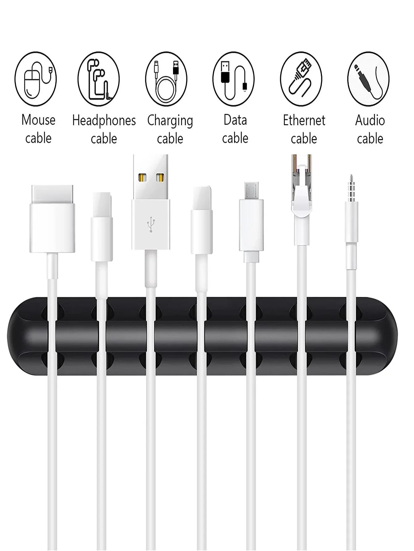Cable Cord Wire Organizer Silicone USB Cable Winder Management Clips Self Adhesive for Mouse Keyboard Headset For iPhone Huawei