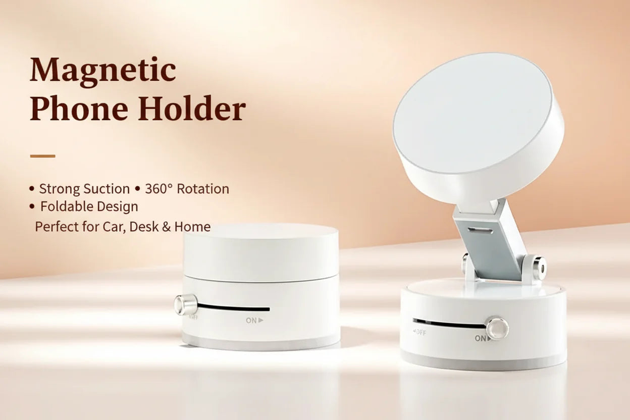 Magnetic Foldable Phone Holder with Suction Cup