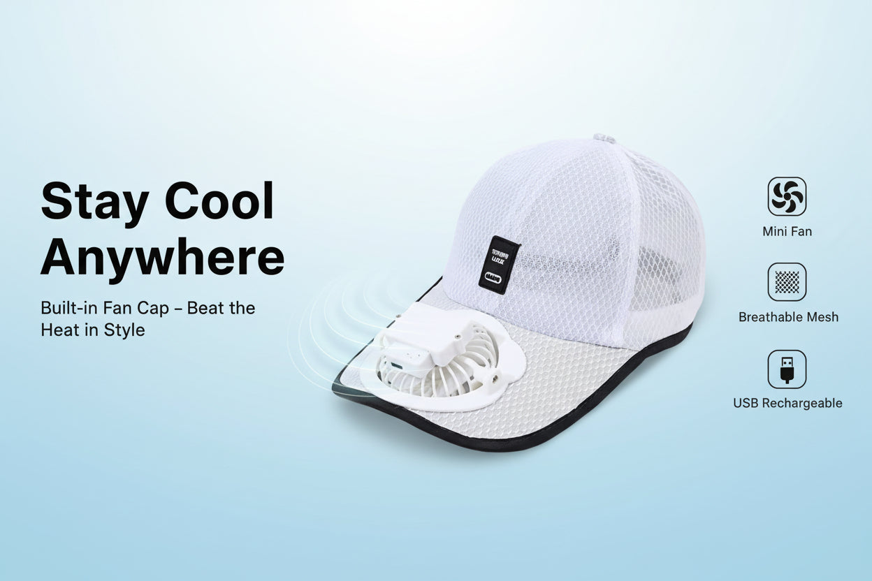 Breathable Baseball Hat for Unisex Sunshade with Fan Adjustable Beach Hat with Fan Unisex Adult Sports Hat Outdoor