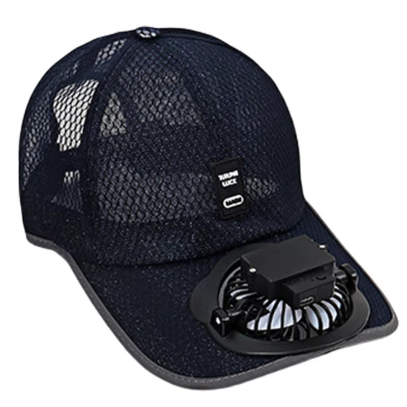 Breathable Baseball Hat for Unisex Sunshade with Fan Adjustable Beach Hat with Fan Unisex Adult Sports Hat Outdoor
